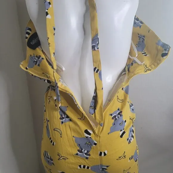 Kimberly Ravenous Raccoons size 4  XS Swing Dress by Collectif sheath open zip - Picture 13 of 14